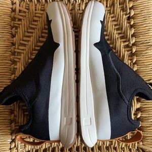 York athletics black & white slip on sneakers